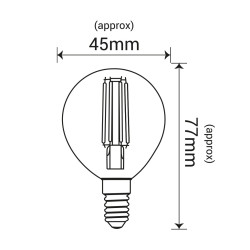 Filament LED gold G45 kulka E14 6W 600lm 2700K INQ