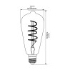 Filament LED gold ST64 E27 4W 250lm 2700K INQ