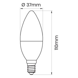 LED PROFI B37 E14 7W świeczka 700lm 3000K ceramika INQ 