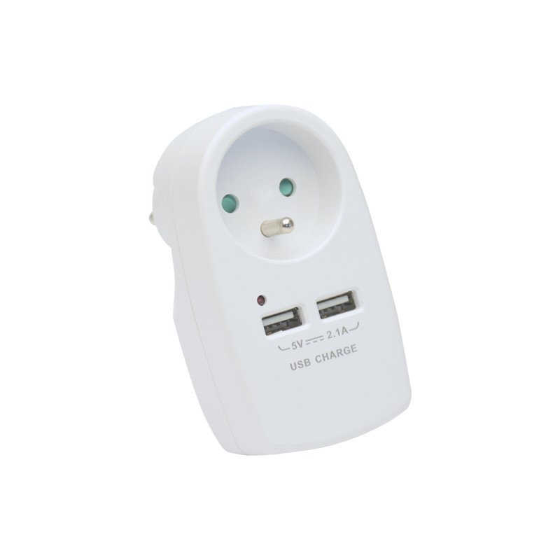 Rozgałęźnik 1 x Z/U + 2GN Ładowarka USB ELEKTRO