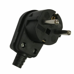 Wtyczka z/u kątowa 16A czarna ELEKTRO