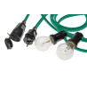 Girlanda IP44 zielona 6m/5 oprawek + gniazdo
