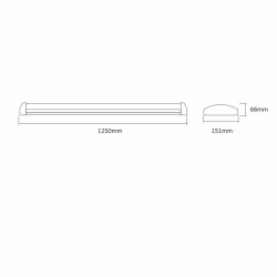Oprawa VEGA 2x120cm klosz pryzmatyczny IP20 biała