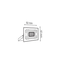 Naświetlacz led RINO 10W 800lm 6500K czarny