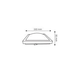 Plafon OSMO 2xE27 33x33cm IP20 czarny