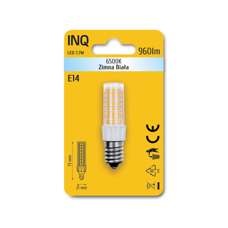 LED E14 7,7W 960lm 6500K tower INQ