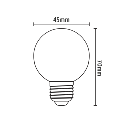 LED kolor BLUE E27 2W kulka INQ