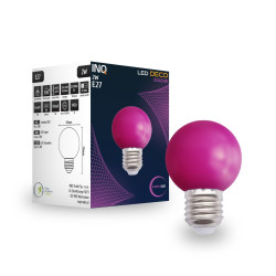 LED kolor PURPLE E27 2W kulka INQ