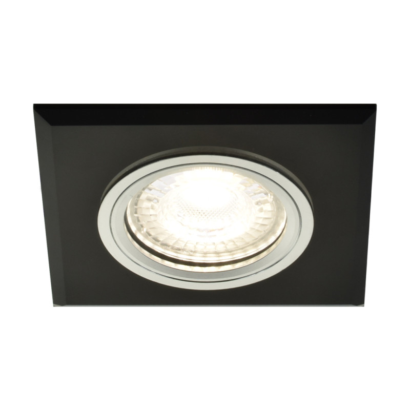 Ozzo oczko sufitowe VIGO-12G-B/CH kwadratowe czarne szkło