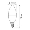 LED PROFI C37 E14 9W świeczka 900lm 3000K ceramika INQ