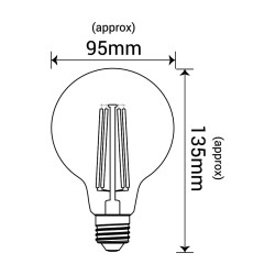 Filament LED gold G95 glob E27 6,5W 680lm 2700K INQ