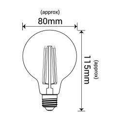 Filament LED G80 E27 4W 470lm 3000K INQ