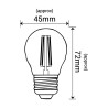 Filament LED G45 kulka E27 4W 450lm 3000K INQ