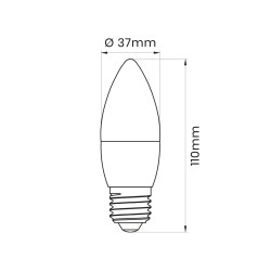 LED PROFI C37 E27 9W świeczka 900lm 3000K ceramika INQ