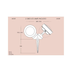 Oprawa TOMMY-EL 2L SPIKE szary X LED GX53 2X3W 3000K