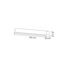 Oprawa belka led FLUO 90cm 15W 1350lm 3000K IP44 szara
