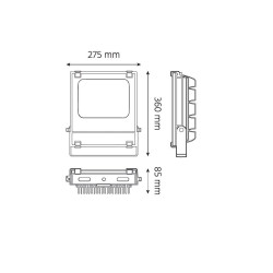 Naświetlacz led Ralf 100W 8000lm 4000K czarny