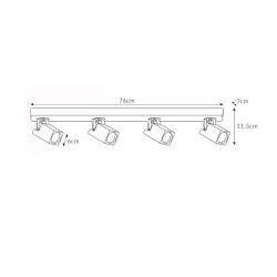 Oprawa Ozzo Daisy 4-BL spot 4-50W czarna