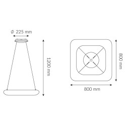 Lampa wisząca Rico 84W 3000K 5880lm 80x80cmwisząca biała kwadratowa 3569