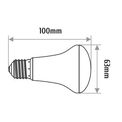 LED R63 E27 7W 600lm 6000K INQ