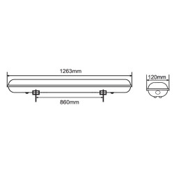 Oprawa LED OLGA 2x1200 komplet z tubami klosz mleczny IP65 INQ