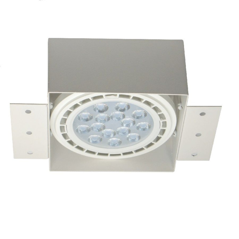 Ozzo Oprawa sufitowa p/t QBOX 1 WH AR111 GU10 bezramkowa biała