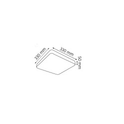 Plafon led STELLA z mikrofalowym czujnikiem ruchu 24W 2880lm 4000K 33x33cm IP54 biały