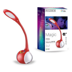 Lampka biurkowa i nocna LED MAGIC I RGB czerwona Nilsen