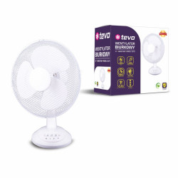 Wentylator TEVO biurkowy obrotowy 12 cali 40W biały Tevo