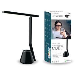 Lampka biurkowa LED Cube Nilsen z przybornikiem czarna BL010