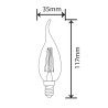 Filament led C37 płomyk BXS E14 4W 400lm 2700K GOLD INQ