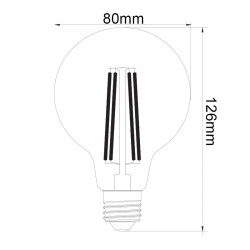 Filament led G80 glob E27 4W 450lm 2700K GOLD INQ