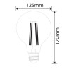 Filament led G125 glob E27 8W 800lm 3000K INQ