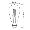 Filament led ST64 8W 810lm 3000K INQ