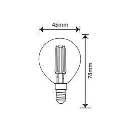 Filament led G45 kulka E14 6W 540lm 2700K GOLD INQ