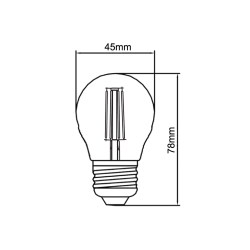 Filament led G45 kulka E27 6W 600lm 3000K INQ