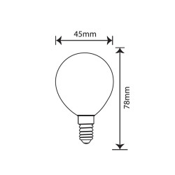 Filament led milky G45 kulka E14 6W 550lm 4000K INQ