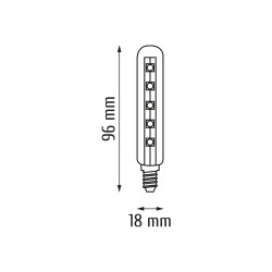 Lampa led E14 2,6W T18 230lm 3000K okap long INQ