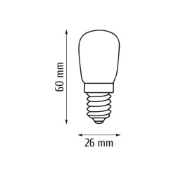 Lampa led E14 3,5W T26 250lm 3000K lodówka INQ