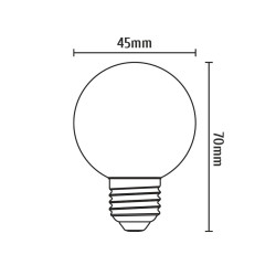 Lampa led kolor ORANGE E27 2W INQ