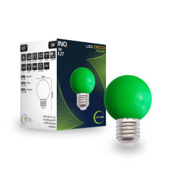 Lampa led kolor GREEN E27 2W INQ