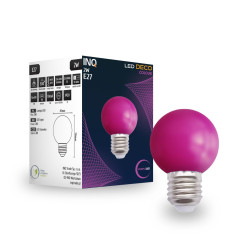 Lampa led kolor PURPLE E27 2W INQ