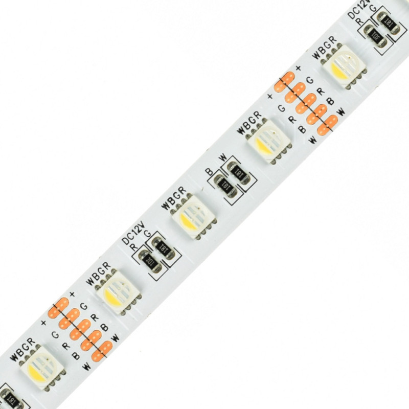 Taśma LED RGB+4000K 60 19,2W IP20 12mm 12V DC 5pin odcinek 5cm