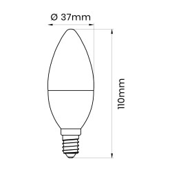 Lampa led C37 E14 PROFI 9W świeczka 900lm 3000K ceramika INQ