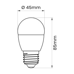 Lampa led G45 E27 PROFI 9W kulka 900lm 3000K ceramika INQ