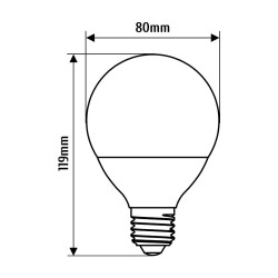 Lampa led deco E27 glob G80 8W 720lm 4000K INQ