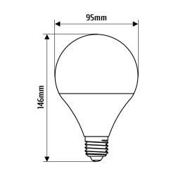 Lampa led deco E27 glob G95 12W 1200lm 3000K INQ