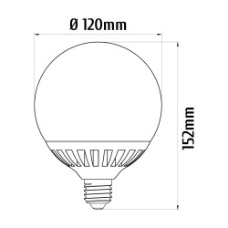 Lampa led deco E27 glob G120 24W 2500lm 3000K INQ