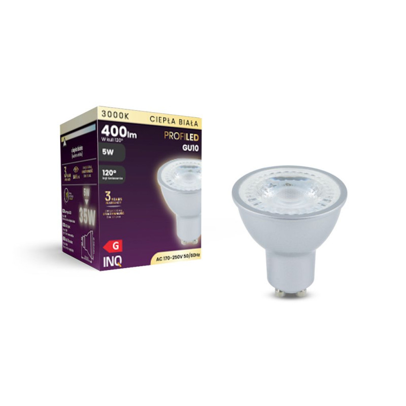 Lampa led GU10 Profiled 5W 3000K 400lm INQ