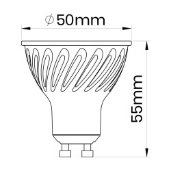 Lampa led GU10 led 6W 3000K 480lm black body INQ